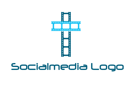 cross and film reel logo