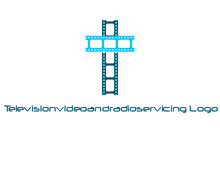 cross and film reel logo