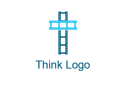 cross and film reel logo