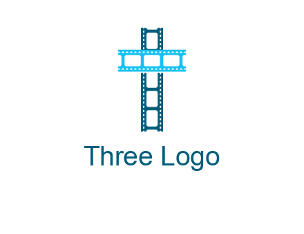 cross and film reel logo
