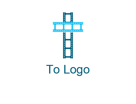cross and film reel logo