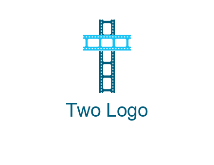 cross and film reel logo