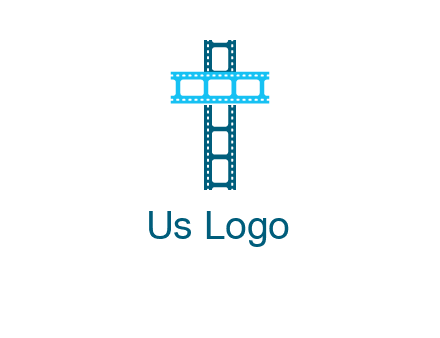 cross and film reel logo