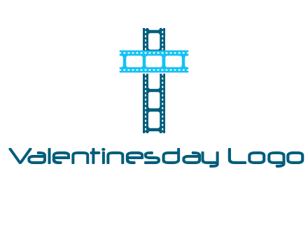 cross and film reel logo