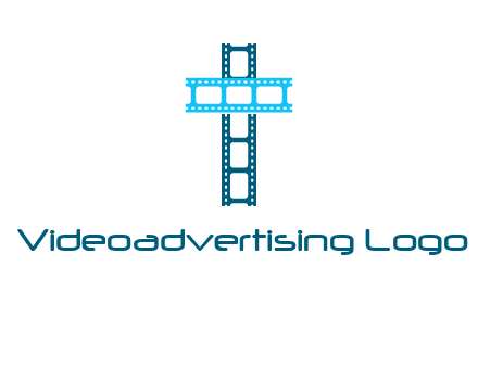 cross and film reel logo