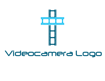 cross and film reel logo