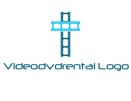 cross and film reel logo
