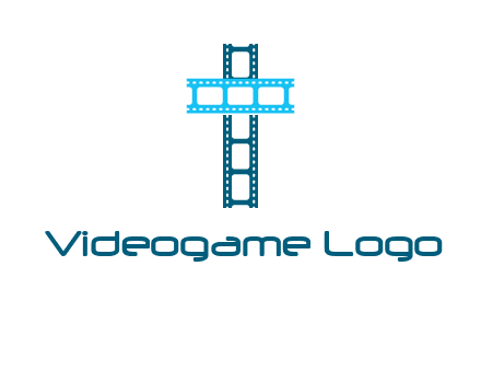 cross and film reel logo
