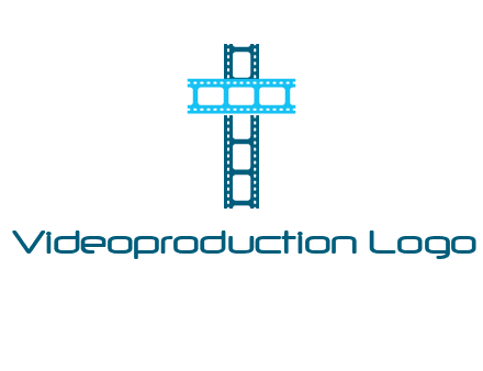 cross and film reel logo