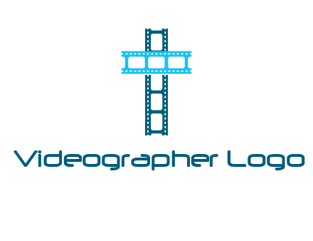 cross and film reel logo