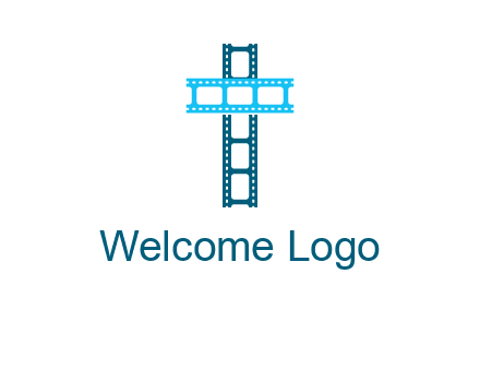 cross and film reel logo