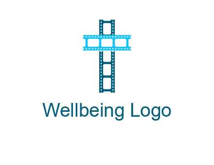 cross and film reel logo
