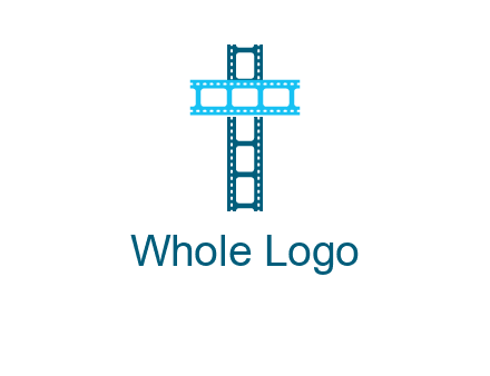 cross and film reel logo