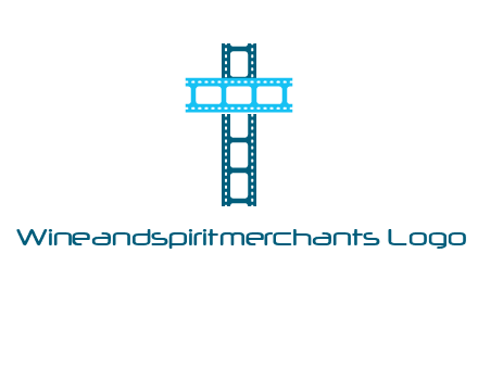 cross and film reel logo