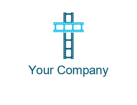 cross and film reel logo