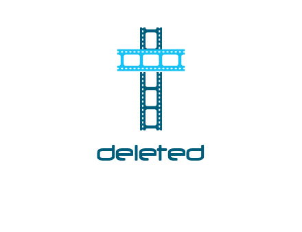 cross and film reel logo