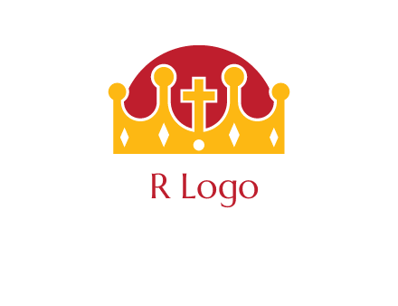 king crown with cross in center logo