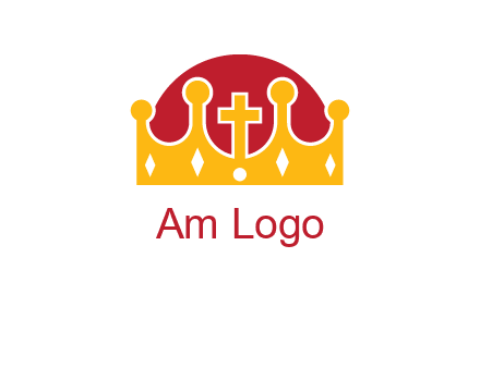 king crown with cross in center logo