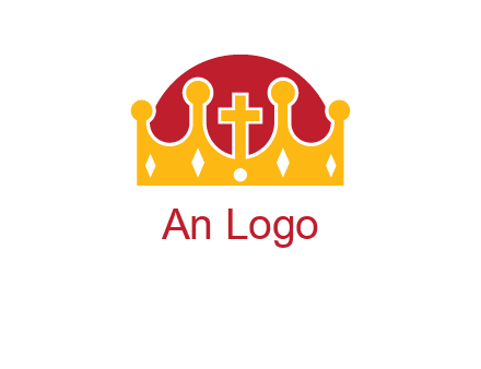 king crown with cross in center logo