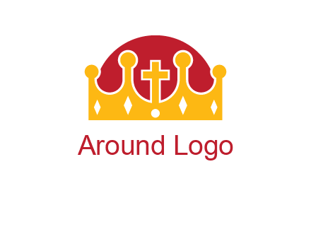king crown with cross in center logo