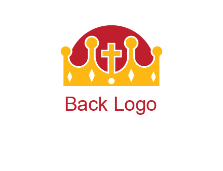 king crown with cross in center logo