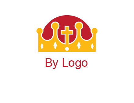 king crown with cross in center logo