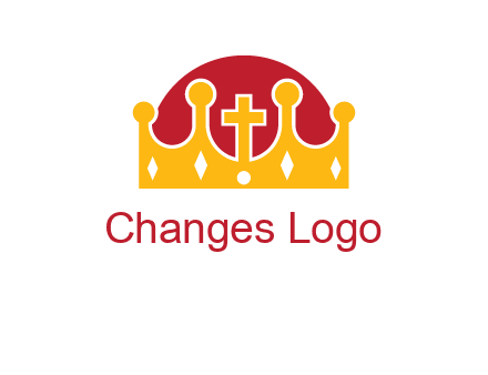 king crown with cross in center logo