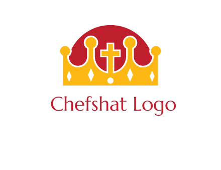 king crown with cross in center logo