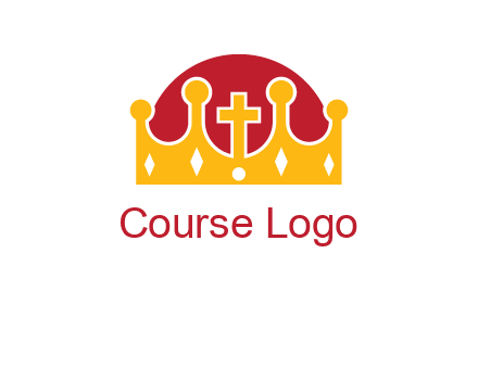 king crown with cross in center logo