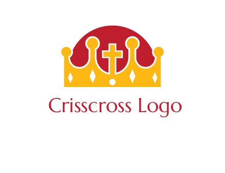 king crown with cross in center logo
