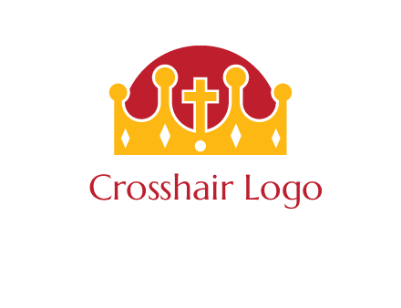 king crown with cross in center logo