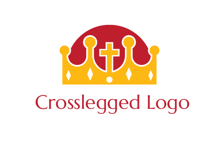king crown with cross in center logo