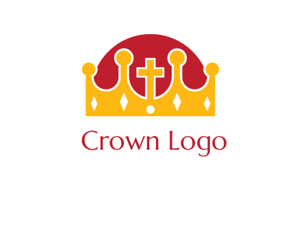 king crown with cross in center logo