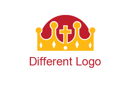 king crown with cross in center logo