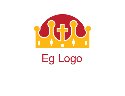 king crown with cross in center logo