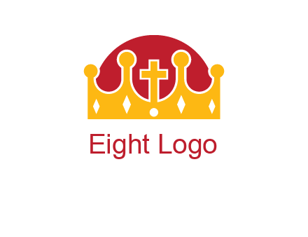 king crown with cross in center logo