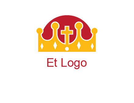 king crown with cross in center logo