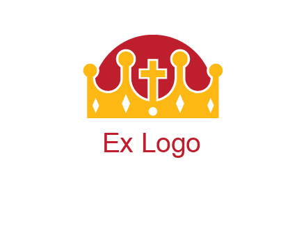 king crown with cross in center logo