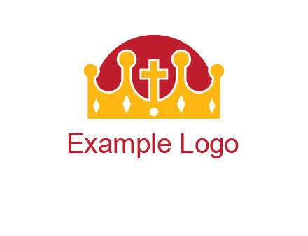 king crown with cross in center logo