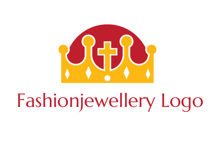 king crown with cross in center logo