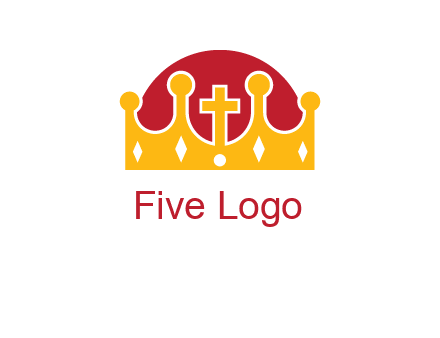 king crown with cross in center logo
