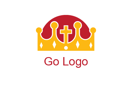 king crown with cross in center logo