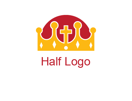 king crown with cross in center logo