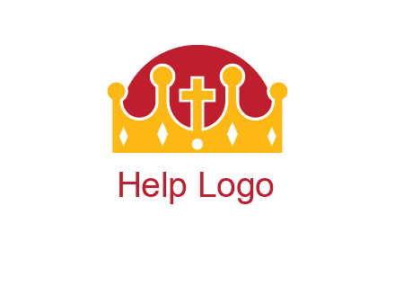 king crown with cross in center logo