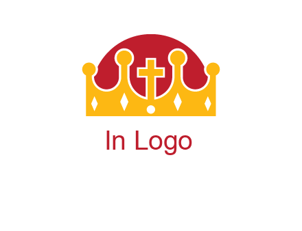 king crown with cross in center logo