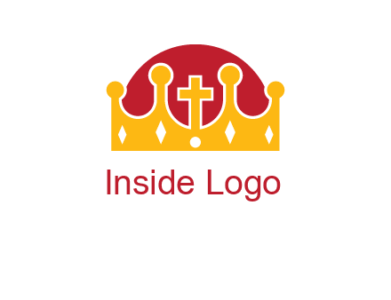 king crown with cross in center logo