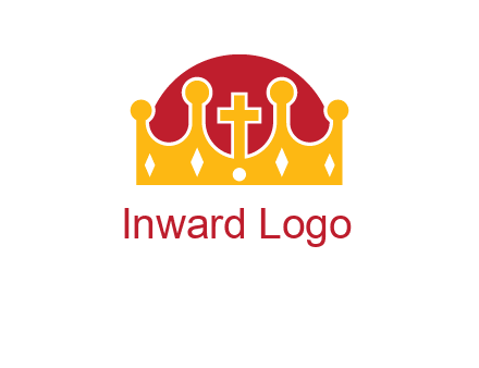 king crown with cross in center logo