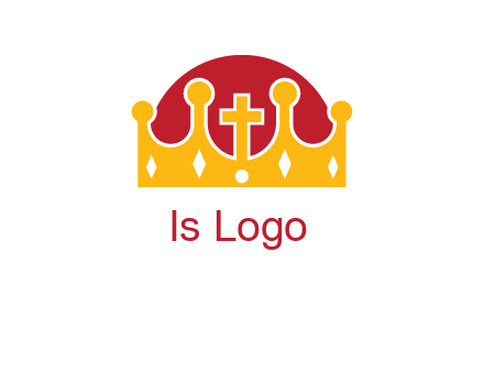 king crown with cross in center logo