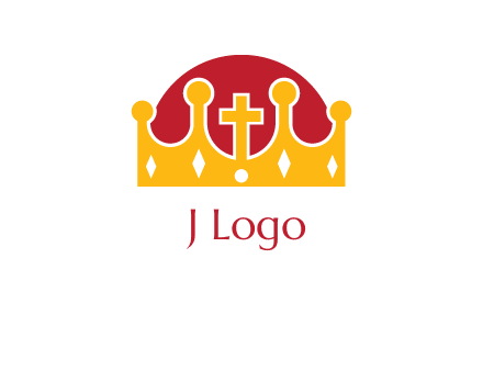 king crown with cross in center logo