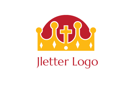 king crown with cross in center logo